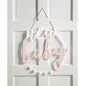 New Baby wooden sign Pink or Blue